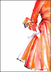 The Red Dress by Jax Barrett Fashion Illustrations