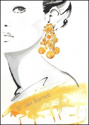 Yellow Bauble Earrings by Jax Barrett Fashion Illustrations