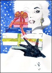 Christmas Presents by Jax Barrett Fashion Illustrations
