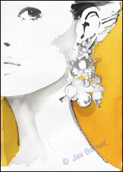 Silver Bauble Earrings by Jax Barrett Fashion Illustrations