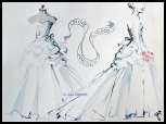 Louise Davison Wedding Dress Illustration Commission by Jax Barrett