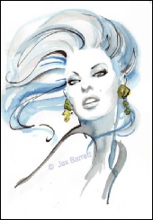 The Gold Earrings by Jax Barrett Fashion Illustrations