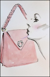 The Pink Handbag by Jax Barrett Fashion Illustrations